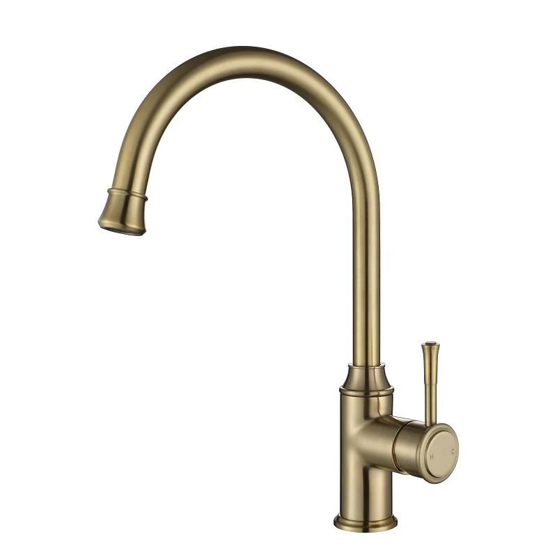 Montpellier Brushed Gold High Rise Kitchen Mixer