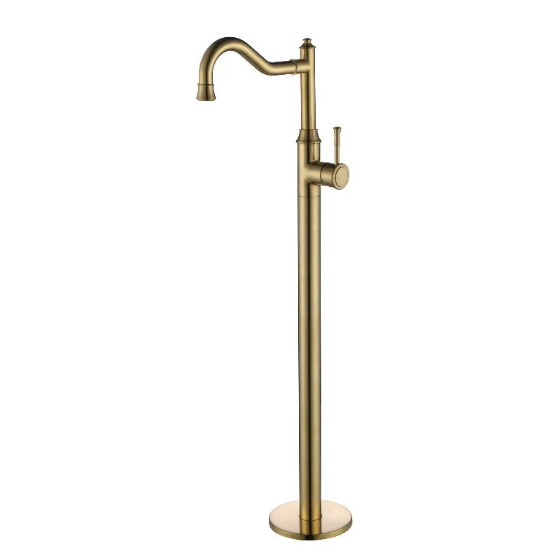 Montpellier Brushed Gold Traditional Freestanding Bath Spout With Mixer