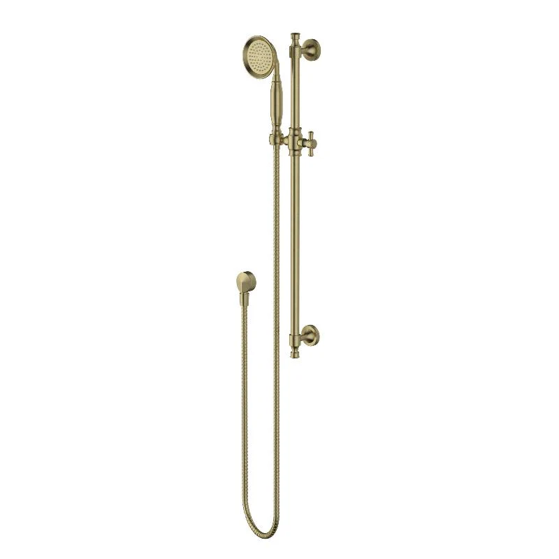 Montpellier Brushed Gold Traditional Shower Rail Set