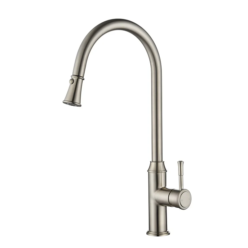 Montpellier Traditional Warm Brushed Nickel Pull Out Kitchen Sink Mixer