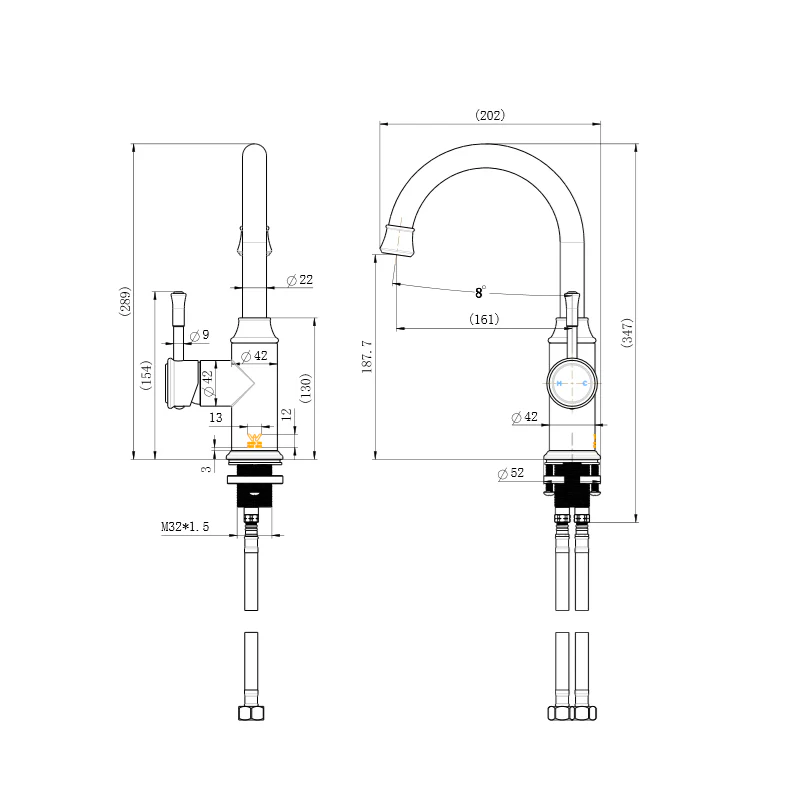 Montpellier Warm Brushed Nickel Basin Mixer - Image 2