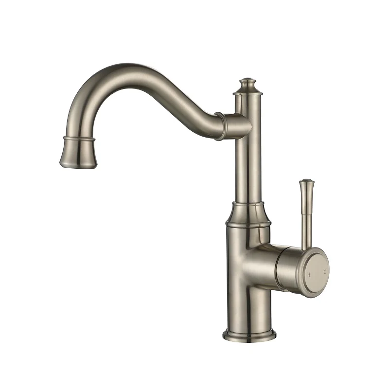 Montpellier Warm Brushed Nickel High Rise Basin Mixer