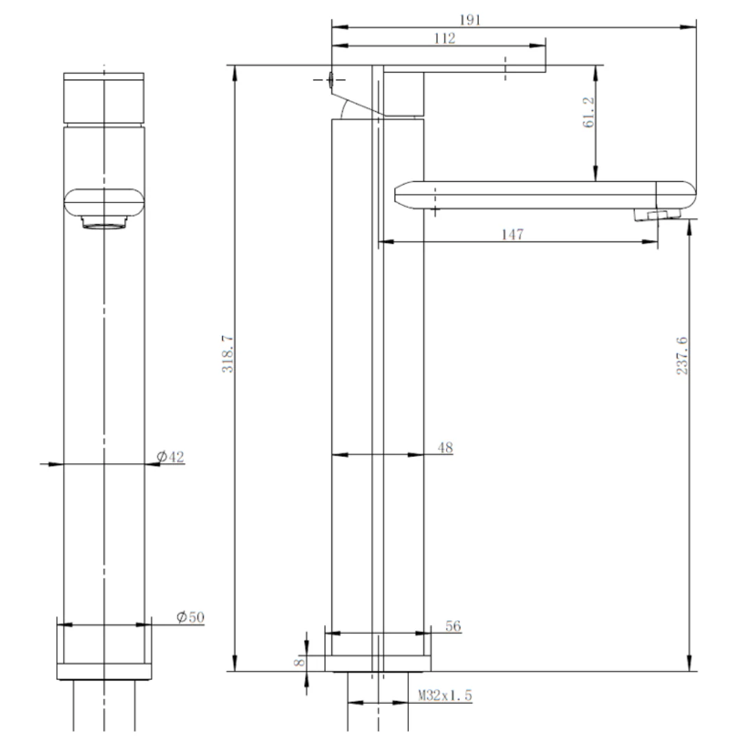 Mosman Chrome Tall Basin Mixer - Image 2