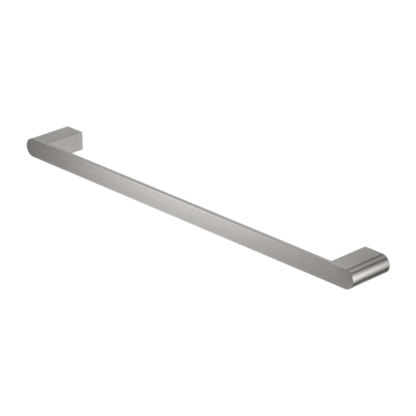 Nero | Bianca 800 mm Brushed Nickel Single Towel Rail