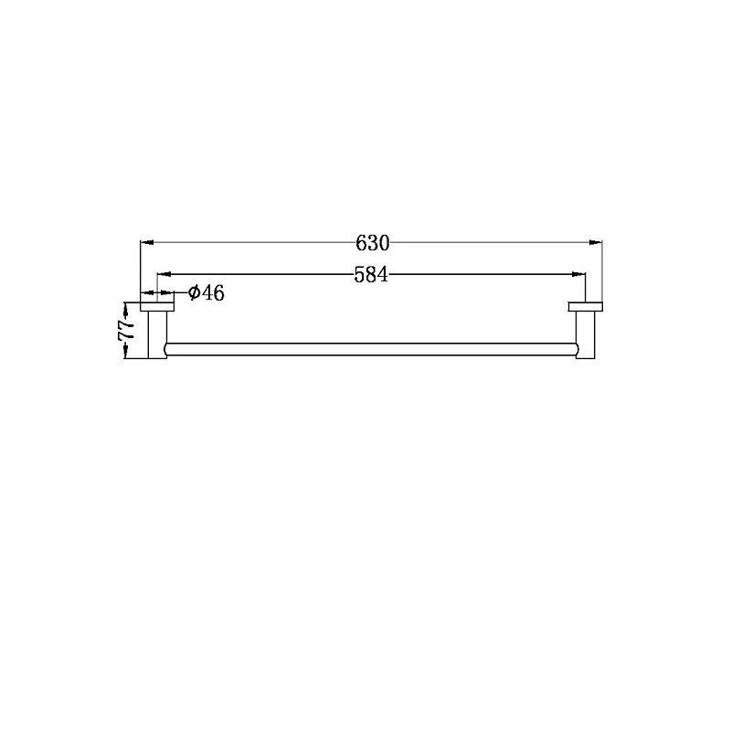 Nero | Mecca 600 mm Chrome Single Towel Rail - Image 4