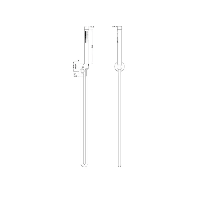 Nero | Mecca Brushed Nickel Slim Hand Held Shower Rail - Image 2