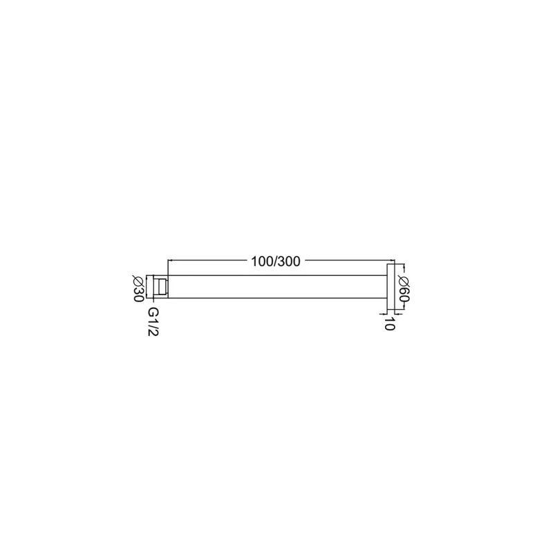 Nero | Round Brushed Gold 300mm Ceiling Arm - Image 2