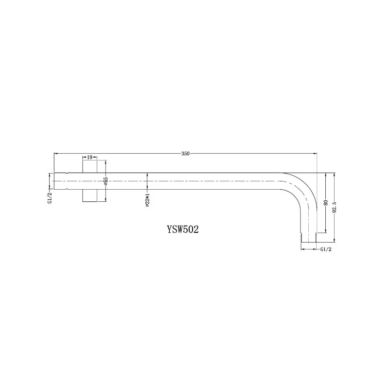 Nero | Round Gun Metal Grey Shower Arm - Image 2