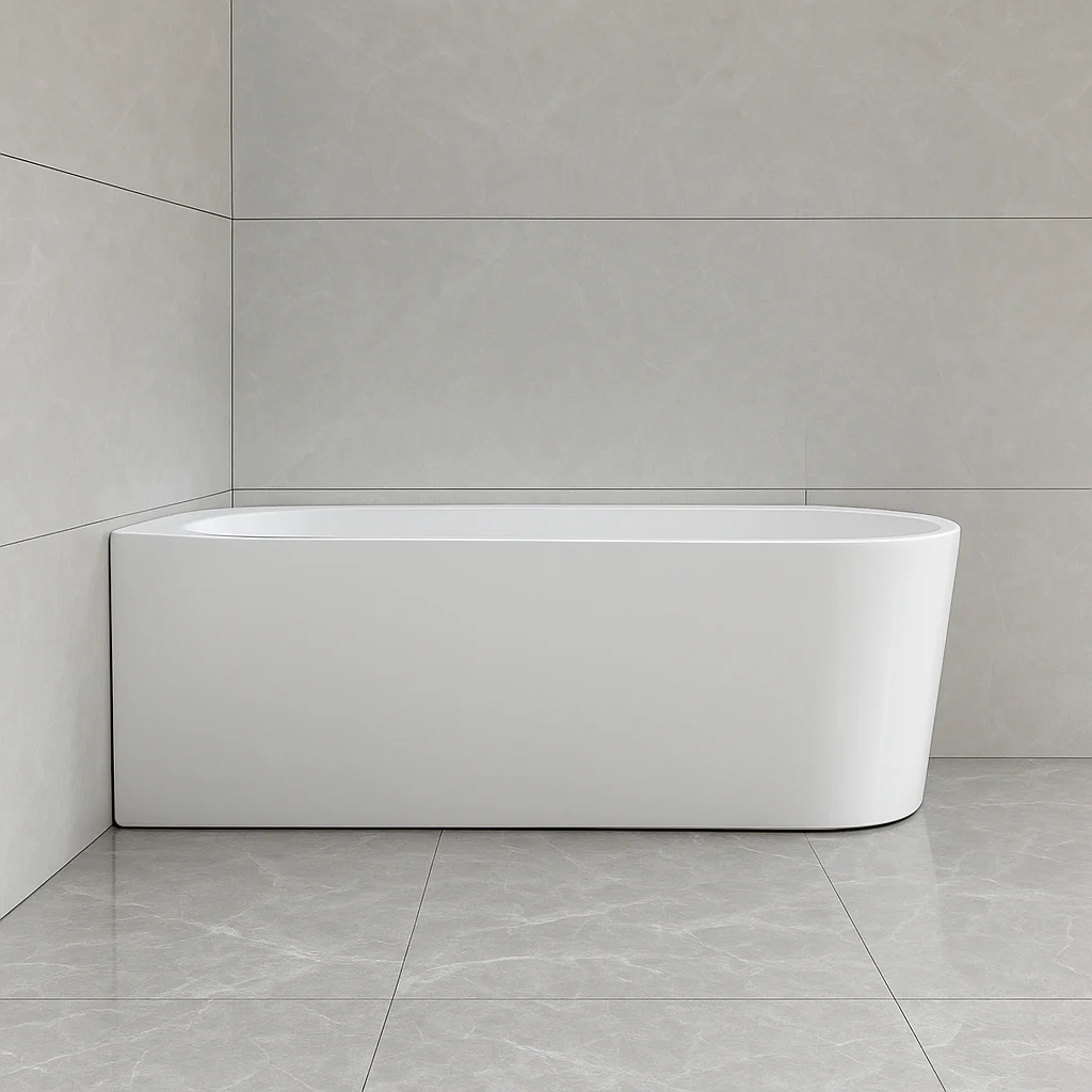 Nesta 1300 Gloss White Left Corner Fit Freestanding Bath Tub - Image 2