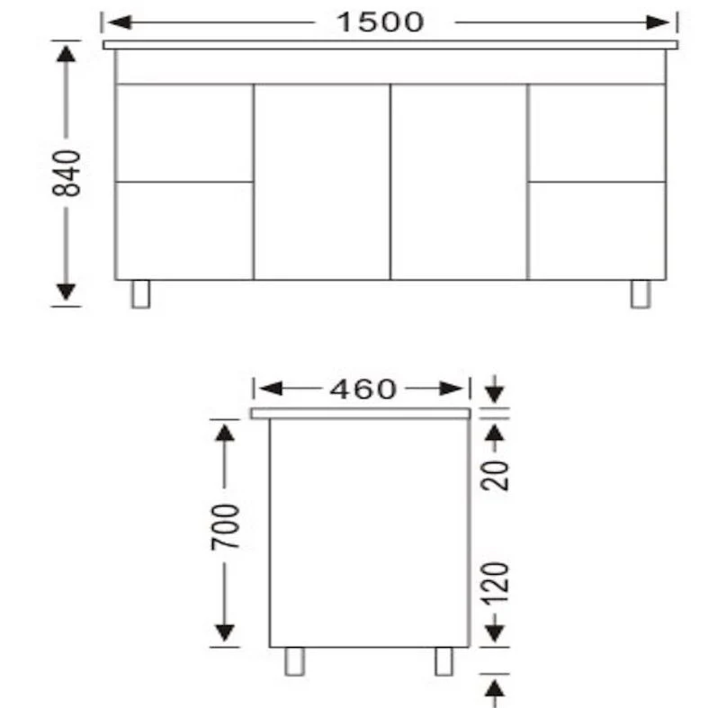 Noah 1500 mm Vanity on Legs - Image 2