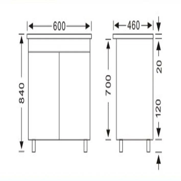 Noah 600 mm Vanity on Legs - Image 3