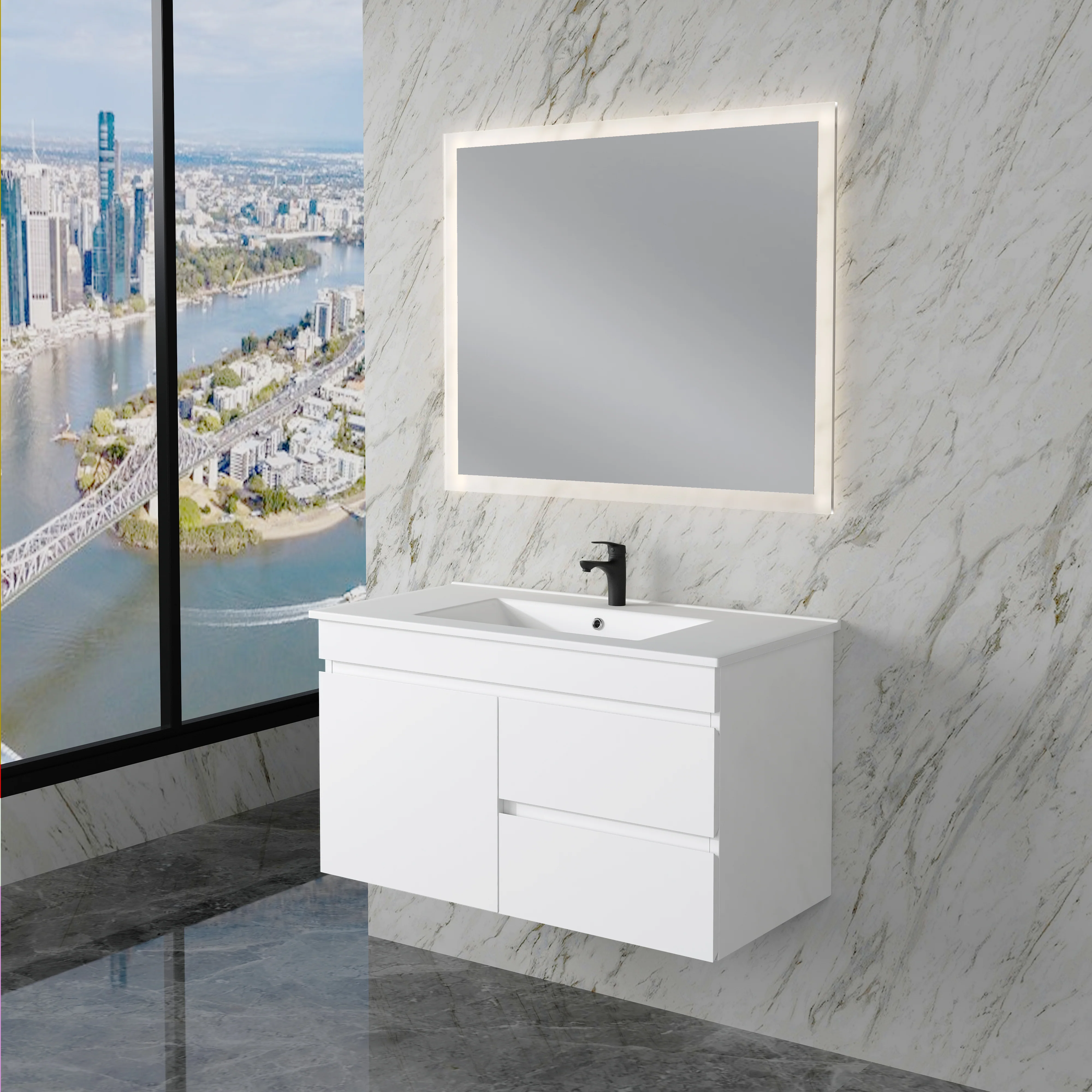 Noah 900 mm Wall Hung Vanity - Right Hand Drawers
