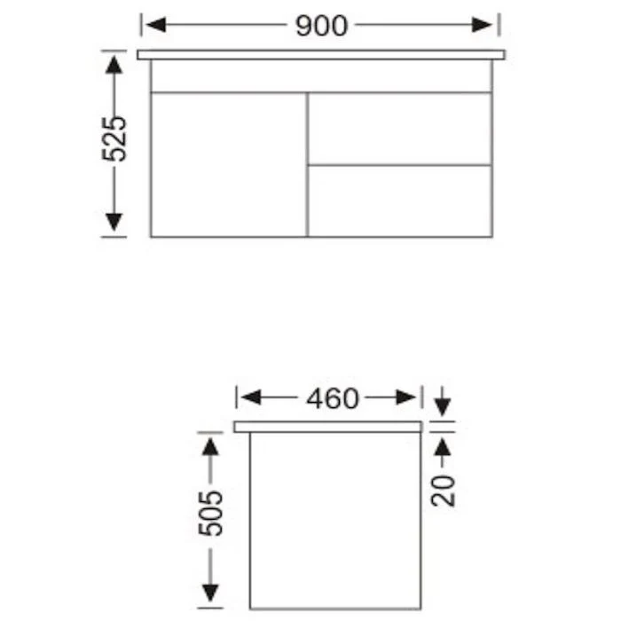 Noah 900 mm Wall Hung Vanity - Right Hand Drawers - Image 3