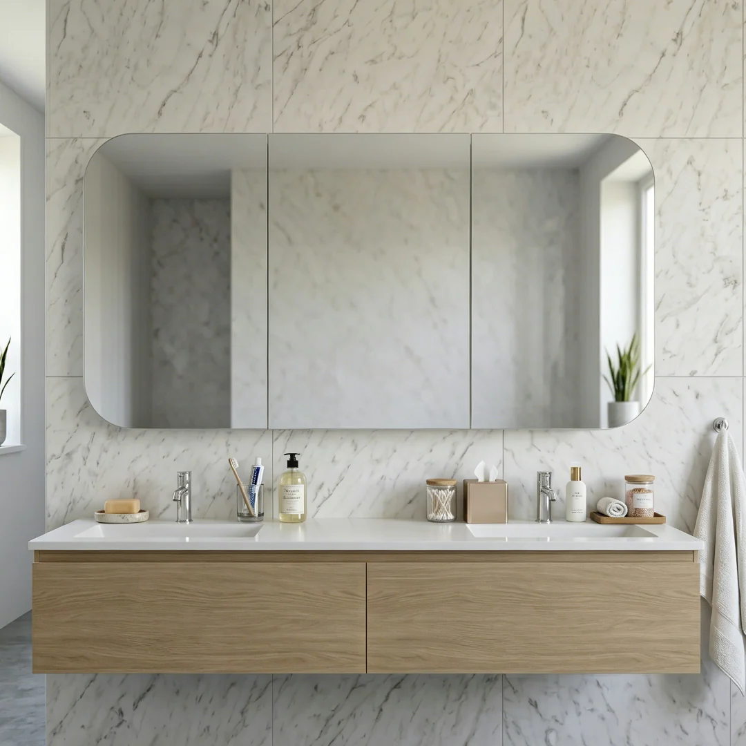 Nova 1500 x 750 Matte White Soft Square Shaving Cabinet