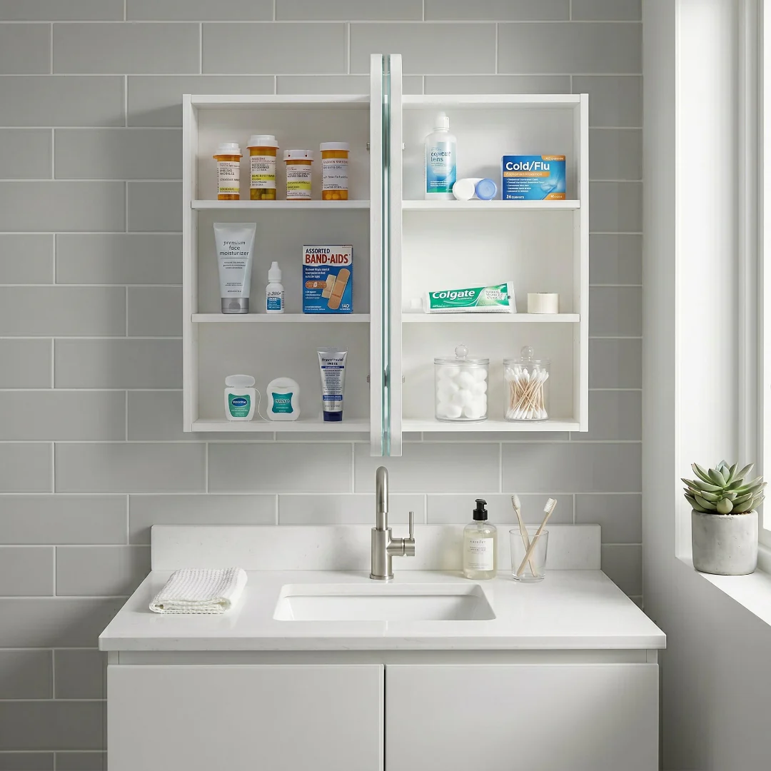 Nova 900 x 750 Matte White Soft Square Shaving Cabinet - Image 3