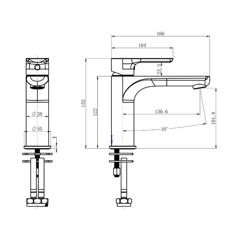 Nova Warm Brushed Nickel Basin Mixer - Image 4
