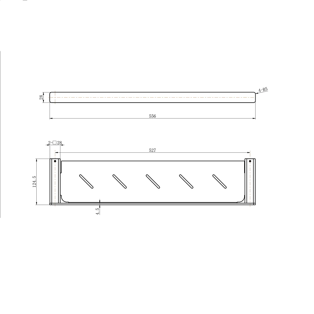 Nova Warm Brushed Nickel Metal Shower Shelf - Image 2