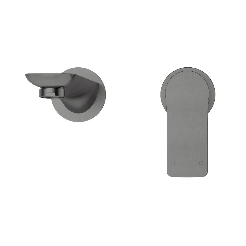 Nova Gun Metal Grey Wall Basin Mixer & Bath Spout - Image 3
