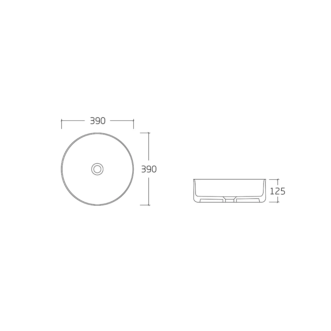Novara 390 Gloss White Round Above Counter Basin - Image 2