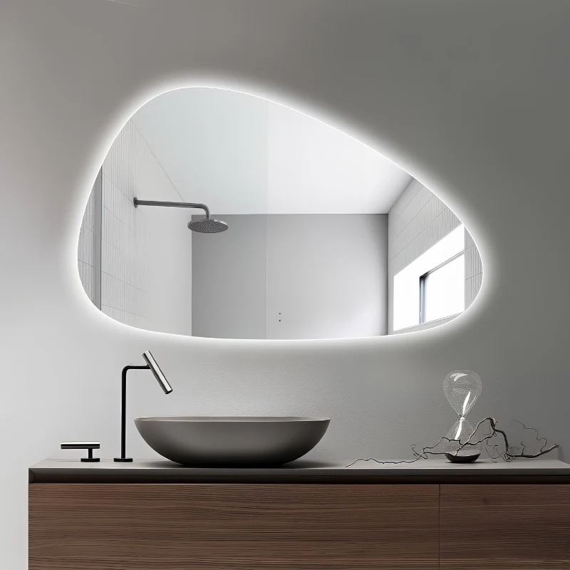 Oblonga Touchless 1200 x 750 Asymmetrical LED Mirror - Three Light Temperatures - Image 3