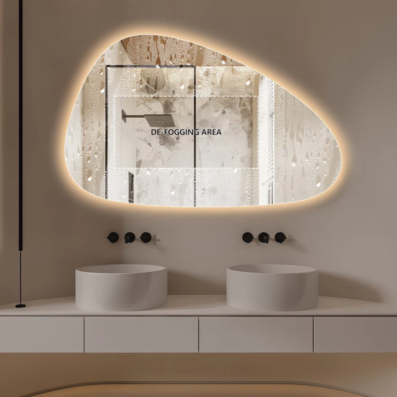 Oblonga Touchless 1200 x 750 Asymmetrical LED Mirror - Three Light Temperatures - Image 7