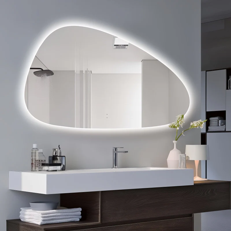 Oblonga Touchless 1500 x 900 Asymmetrical LED Mirror - Three Light Temperatures - Image 3