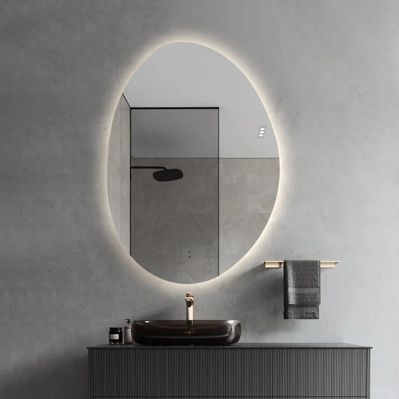 Oblonga Touchless 500 x 700 Asymmetrical LED Mirror - Three Light Temperatures - Image 3