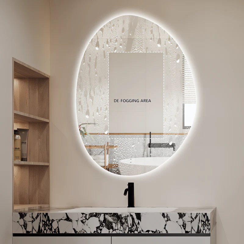 Oblonga Touchless 700 x 900 Asymmetrical LED Mirror - Three Light Temperatures - Image 8