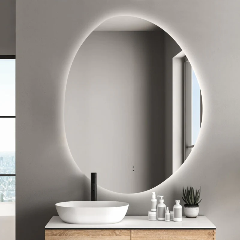 Oblonga Touchless 750 x 1000 Asymmetrical LED Mirror - Three Light Temperatures - Image 2