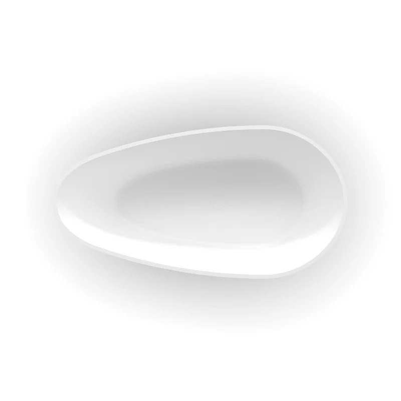 Ocean 1500mm Stone Matte White Freestanding Bath Tub - Image 3