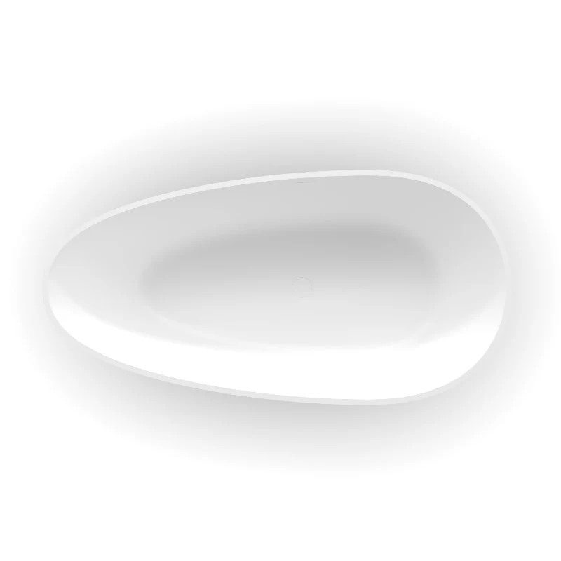 Ocean 1700mm Stone Matte White Freestanding Bath Tub - Image 3