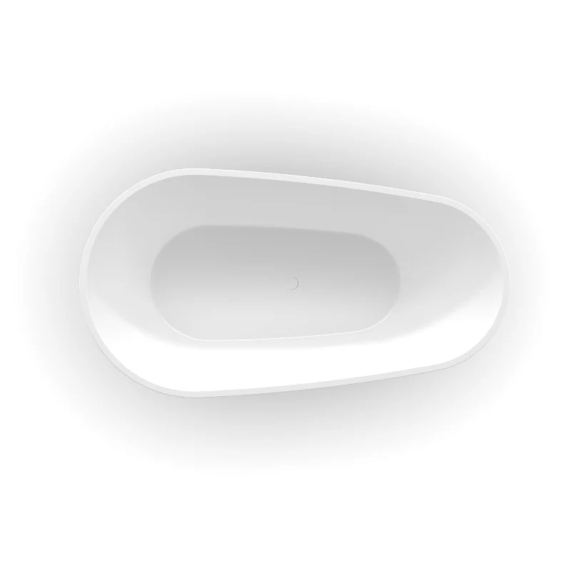 Odessa 1500mm Oval Asymmetrical Gloss Freestanding Bath Tub - Image 3