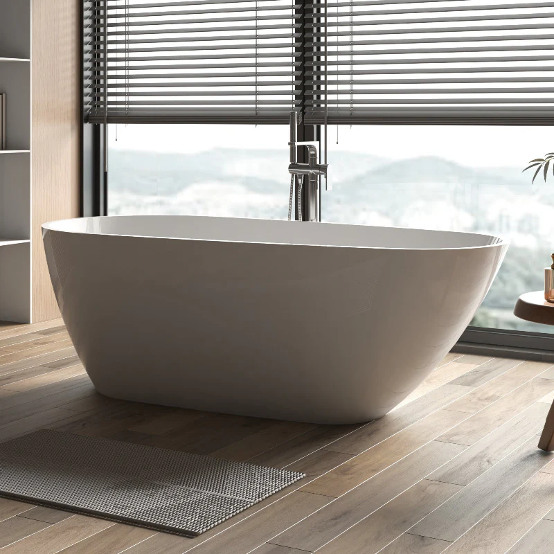 Odessa 1700mm Oval Asymmetrical Gloss Freestanding Bath Tub