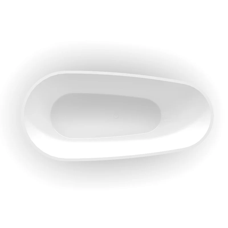 Odessa 1700mm Oval Asymmetrical Gloss Freestanding Bath Tub - Image 2