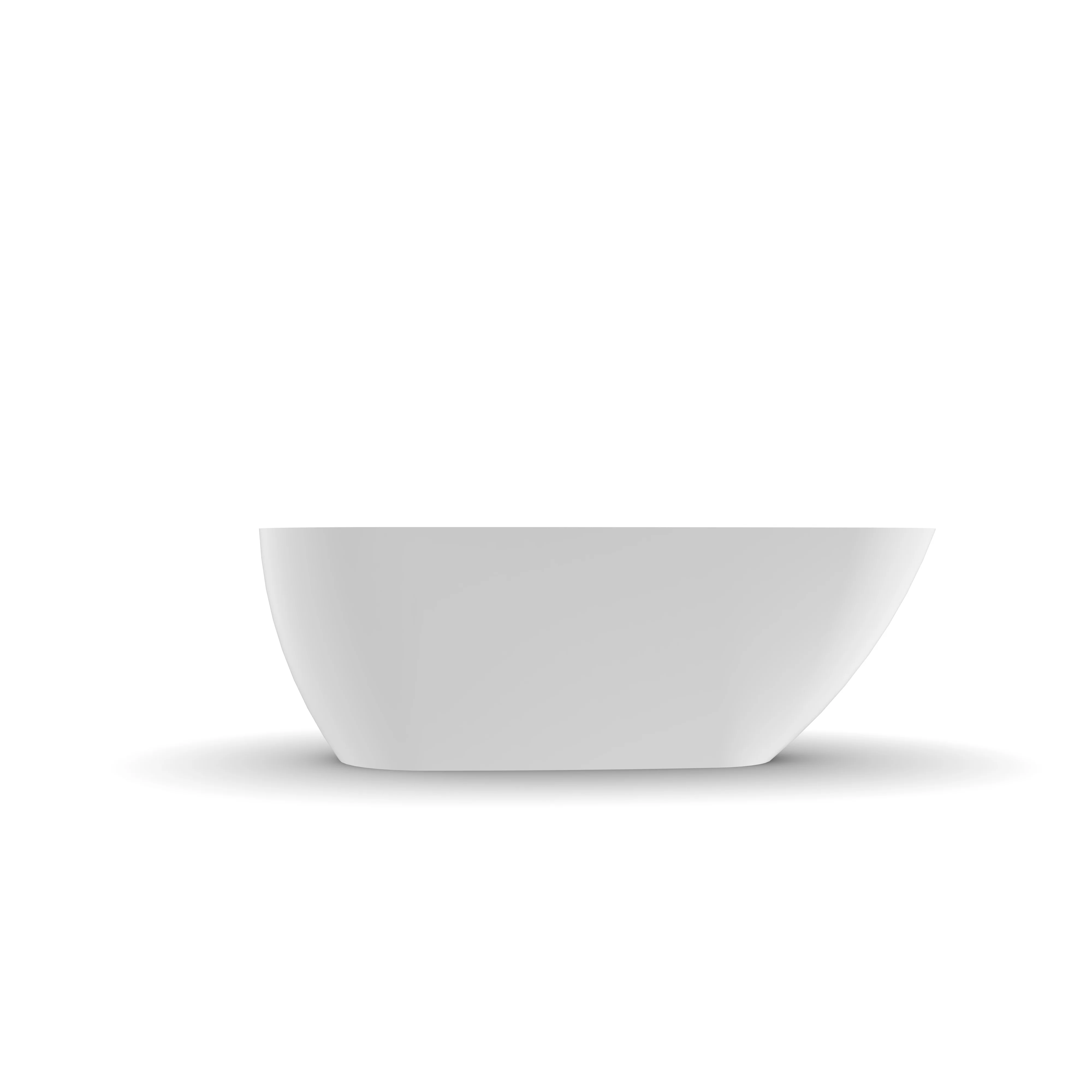 Odessa 1700mm Oval Asymmetrical Matte White Freestanding Bath Tub - Image 3