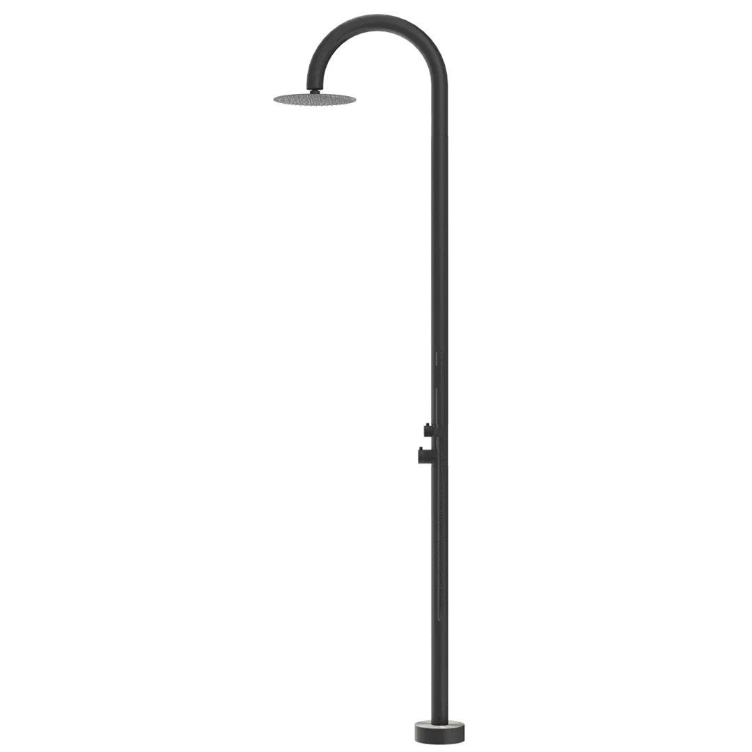 Mica Matte Black Gooseneck Freestanding Outdoor Shower - Image 2