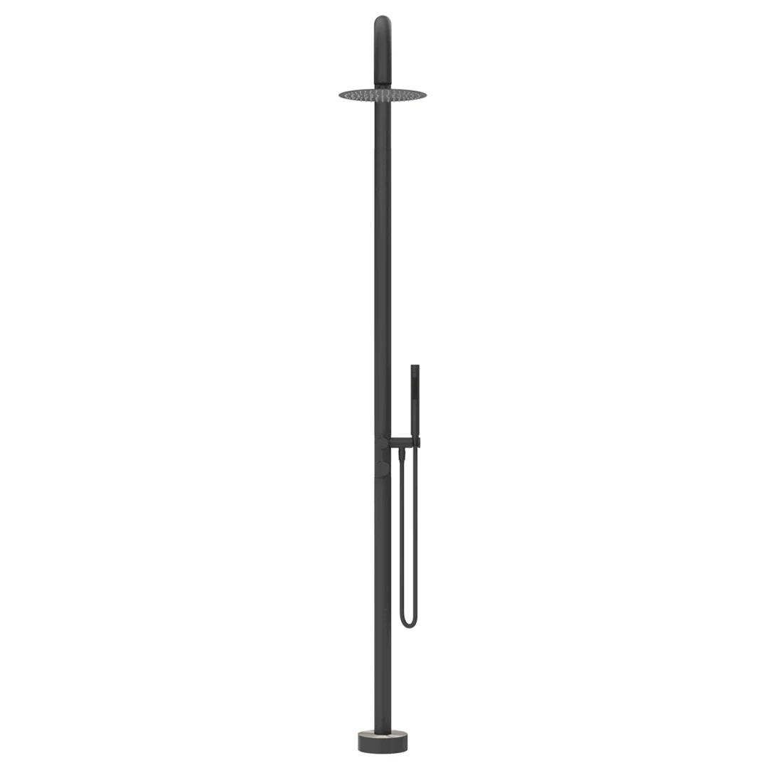 Mica Matte Black Gooseneck Freestanding Outdoor Shower - Image 3