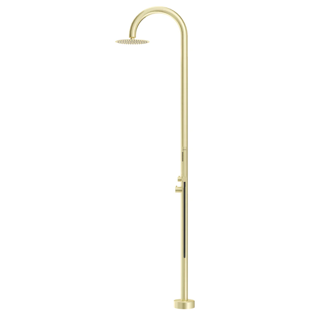 Mica French Gold Gooseneck Freestanding Outdoor Shower - Image 2