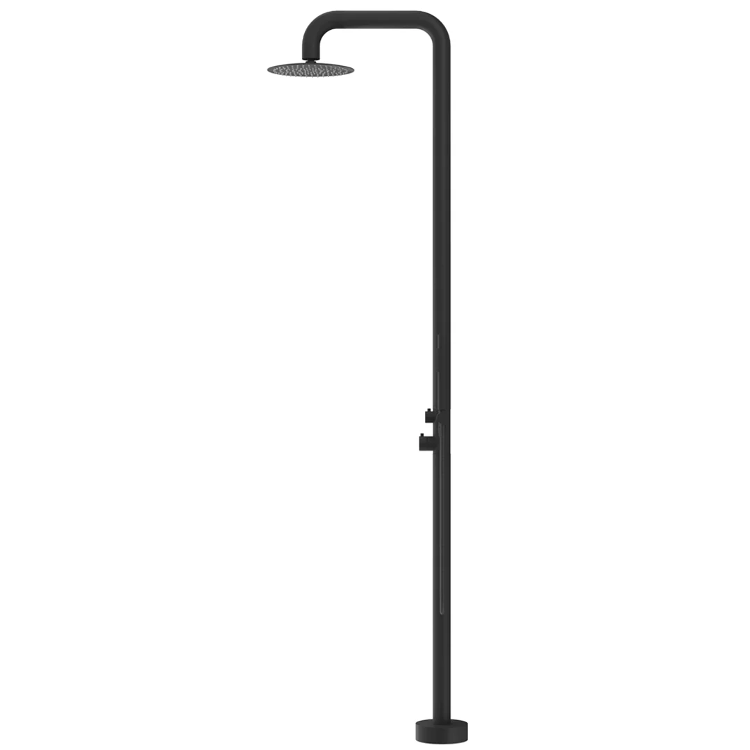 Mica Matte Black Soft Square Freestanding Outdoor Shower - Image 2
