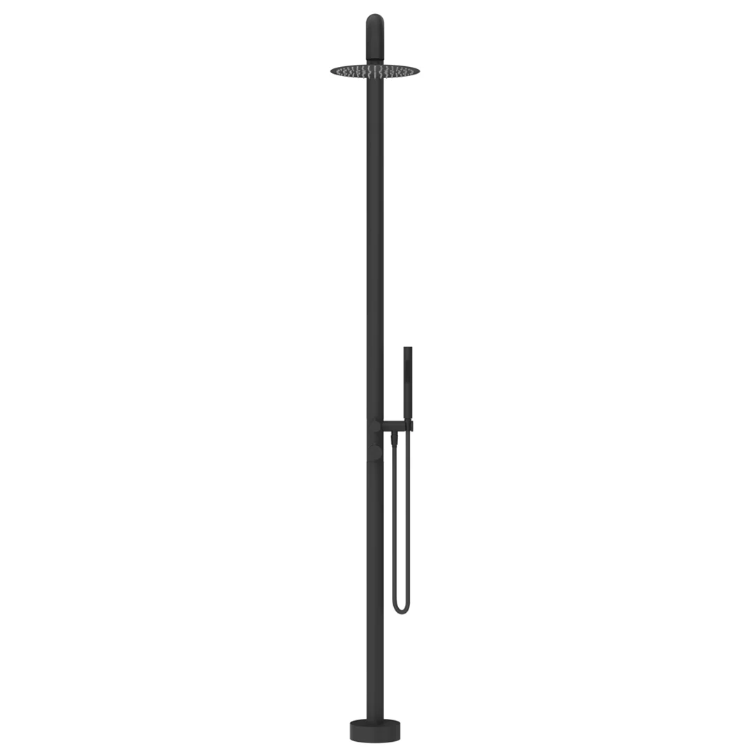 Mica Matte Black Soft Square Freestanding Outdoor Shower - Image 3
