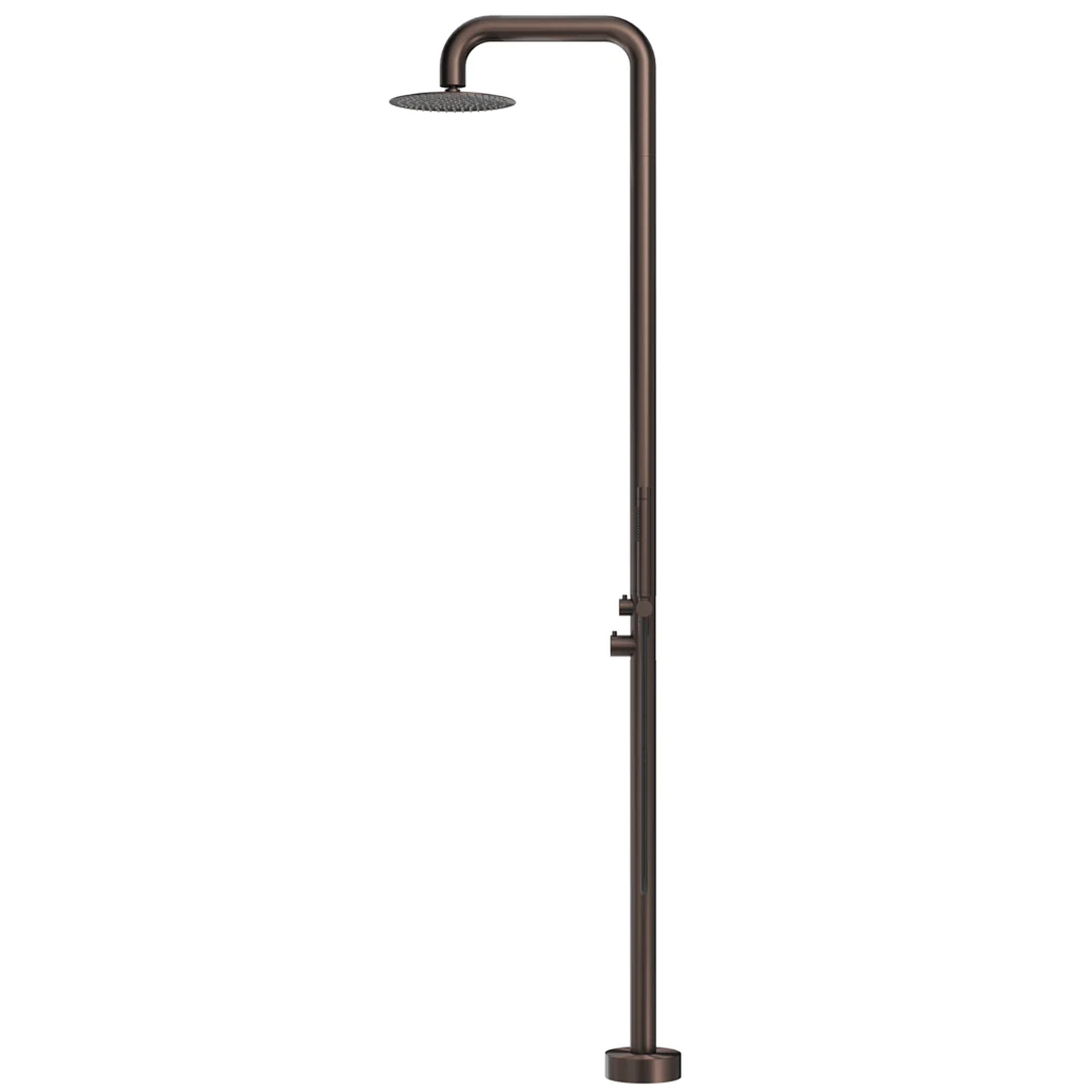 Mica Dusk Bronze Soft Square Freestanding Outdoor Shower - Image 2