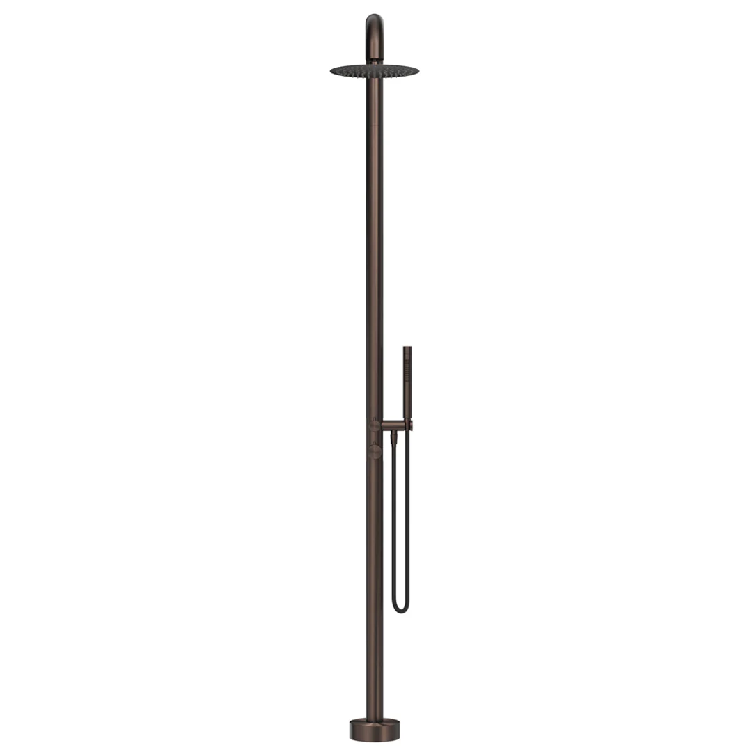 Mica Dusk Bronze Soft Square Freestanding Outdoor Shower - Image 3