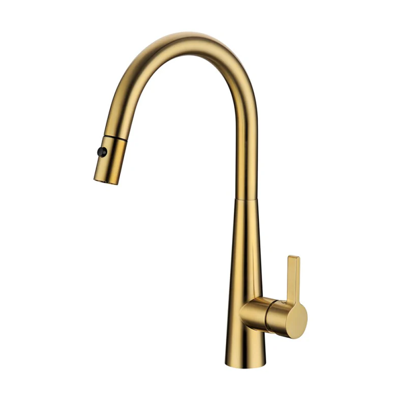 Otus Lux Brushed Gold Pull Out Kitchen Mixer