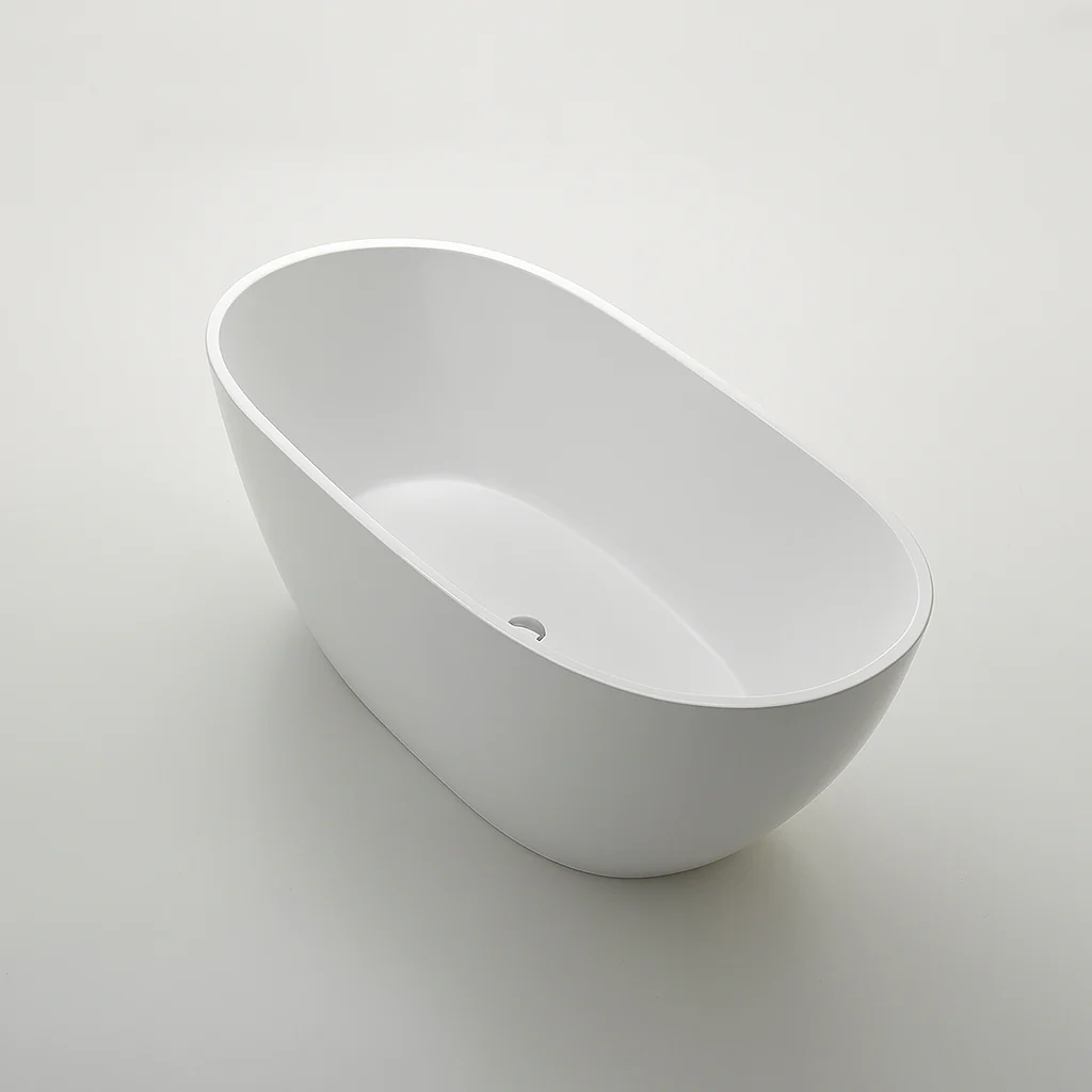 Oval Egg Shape 1700mm Gloss White Freestanding Bath - Image 2