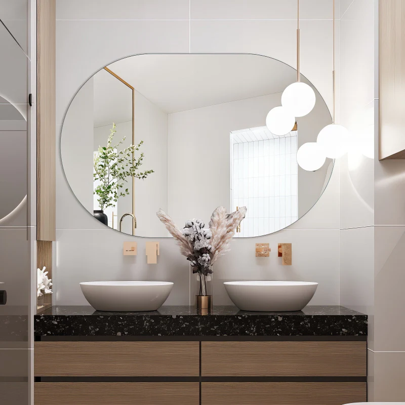 Oval Pill 1200 x 800 Polished Edge Mirror - Image 3