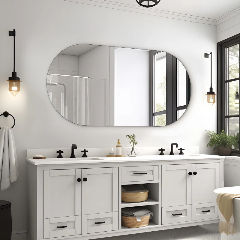 Oval Pill 1500 x 800 Polished Edge Mirror - Image 2