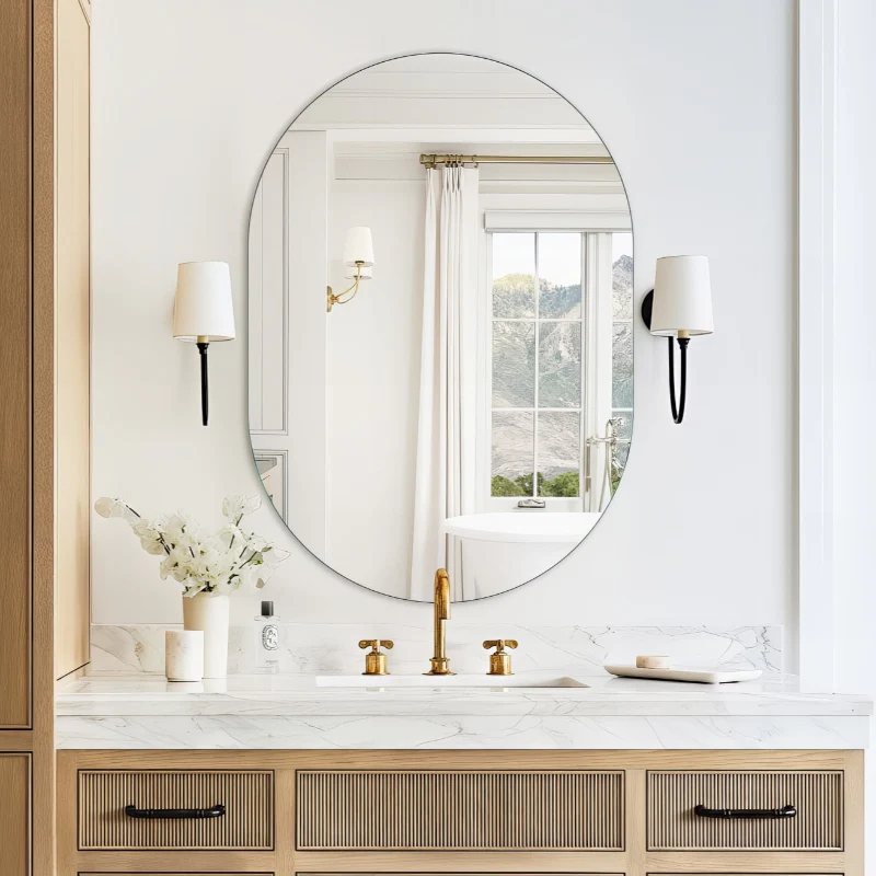Oval Pill 700 x 1000 Polished Edge Mirror - Image 2