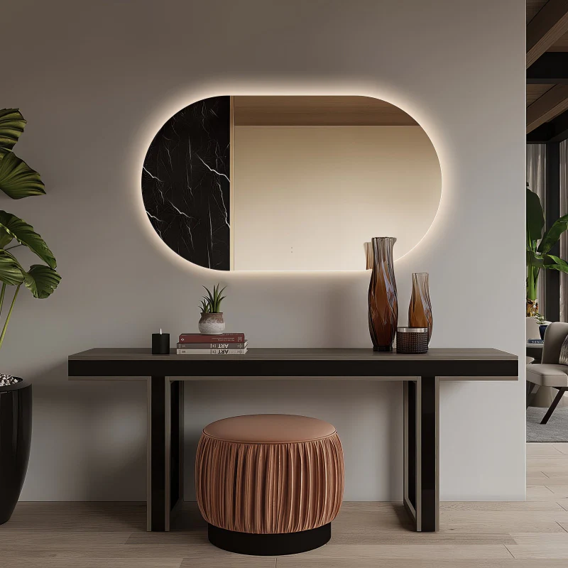 Oval Pill Touchless 1200 x 700 LED Mirror - Three Light Temperatures - Image 4