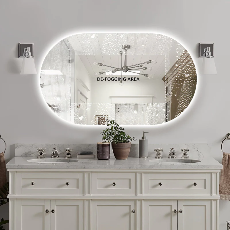 Oval Pill Touchless 1200 x 700 LED Mirror - Three Light Temperatures - Image 8