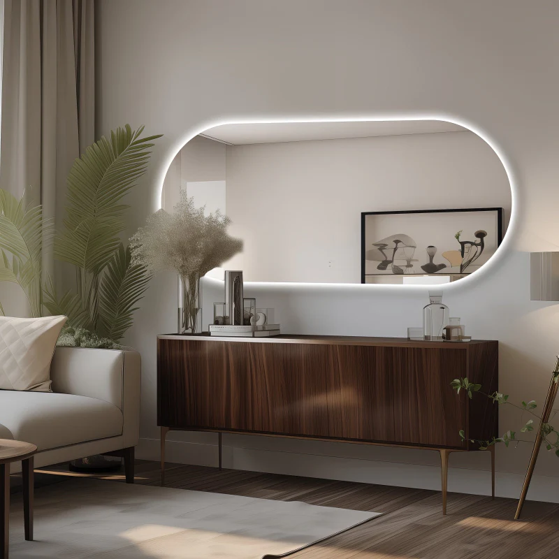 Oval Pill Touchless 1800 x 800 LED Mirror - Three Light Temperatures - Image 3